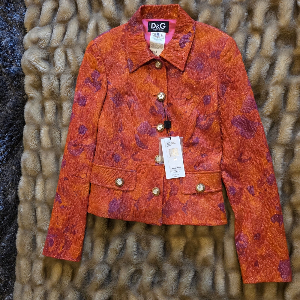 D&G Women's Vibrant Red and Purple Blazer